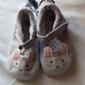 Kids Bunny Slip-On Shoes in Light Purple - Cute Pink Accent